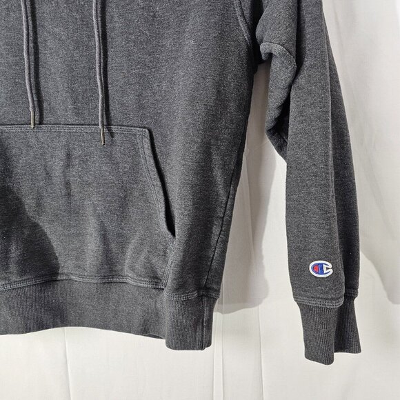 Champion Hoodie Mens M Gray Athletic Drawstring Pullover Sweatshirt - Picture 8 of 10